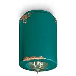 Plafoniera Vintage Ceramica Verde 1 Luce E14