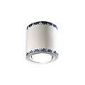 Plafoniera Classica Trieste Bianco Decorato Filo Marrone 1 Luce E27 C986-28-DEC-WOB