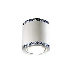Plafoniera Classica Trieste Bianco Decorato Filo Marrone 1 Luce E27