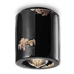 Plafoniera Vintage Cilindrica Ceramica Nera 1 Luce E27