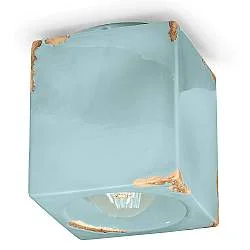Plafoniera Vintage Ceramica Azzurra 1 Luce E27