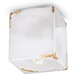 Plafoniera Vintage Ceramica Bianca 1 Luce E27