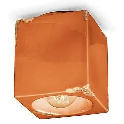 Plafoniera Vintage Ceramica Arancio 1 Luce E27