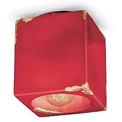 Plafoniera Vintage Ceramica Rossa 1 Luce E27