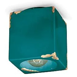 Plafoniera Vintage Ceramica Verde 1 Luce E27