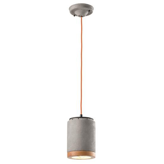 Lampadario Vintage Mateca Ferro E Ceramica Cemento 1 Luce E27 C988-CEM