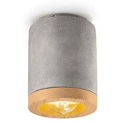 Plafoniera Vintage Mateca Ferro E Ceramica Cemento 1 Luce E27