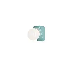 Applique Vintage Flip Ceramica Azzurra Vetro Opalino 1 Luce G9