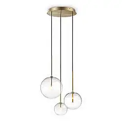 Lampadario Equinoxe 3 Luci G4 Ottone Altezza Regolabile Ideal Lux
