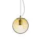 Sospensione Contemp Mapa Clear Metallo Ottone Vetro Sfumato Ambra 1 Luce E27