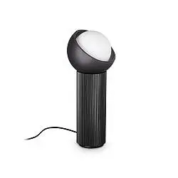 Lampade Scrivania Big Contemporanea Bloom Metallo Nero Vetro Grigio 1 Luce G9