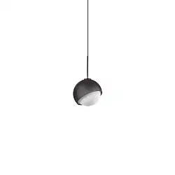 Sospensione Contemporanea Bloom Metallo Nero Vetro Grigio 1 Luce E27 D12Cm