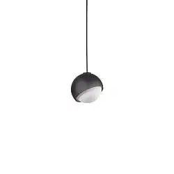Sospensione Contemporanea Bloom Metallo Nero Vetro Grigio 1 Luce E27 D17Cm