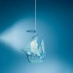 Sospensione Moderna Peter Pan Polilux ® Azzurro Peter Pan Acquamarina 1 Luce E27