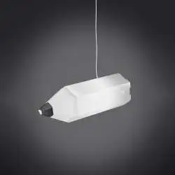 Sospensione Moderna Pin Pen Polilux ® Bianco Con Punta Nera 1 Luce E27