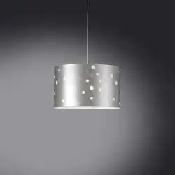 Lampadario Moderno Pois Polilux ® Argento Materie Plastiche Bianco 5 Luci E27