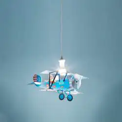 Sospensione Moderna Biplano Polilux ® Blu Biplano Blu 1 Luce E27