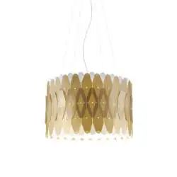 Lampadario Moderno Amanda Polilux ® New Gold E Metallo Cromo 3 Luci E27