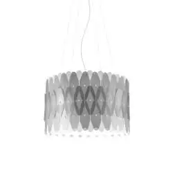 Lampadario Moderno Amanda Polilux ® Argento E Metallo Cromo 5 Luci E27