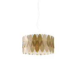 Sospensione Moderna Amanda Polilux ® New Gold E Metallo Cromo 1 Luce E27 D40Cm