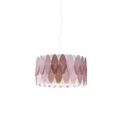 Sospensione Moderna Amanda Polilux ® Pink Metal E Metallo Cromo 1 Luce E27 D40Cm