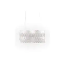Lampadario Moderno Amanda Polilux ® Bianco E Metallo Cromo 6 Luci E27