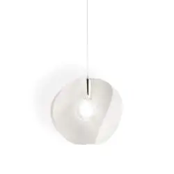 Sospensione Moderna Atom Polilux ® Bianco E Metallo Cromo 1 Luce E27