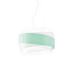 Lampadario Moderno Bea Polilux ® Verde Pastello E Metallo Cromo 5 Luci E27