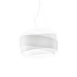 Lampadario Moderno Bea Polilux ® Bianco E Metallo Cromo 5 Luci E27 D80Cm