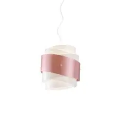 Sospensione Moderna Bea Polilux ® Pink Metal E Metallo Cromo 1 Luce E27 D40Cm