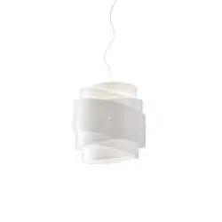 Sospensione Moderna Bea Polilux ® Bianco E Metallo Cromo 1 Luce E27 D40Cm