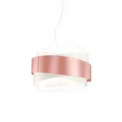 Sospensione Moderna Bea Polilux ® Pink Metal E Metallo Cromo 1 Luce E27 D60Cm
