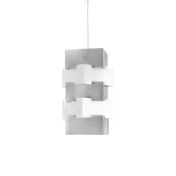 Sospensione Moderna Building Polilux ® Argento E Metallo Cromo 1 Luce E27 H60Cm