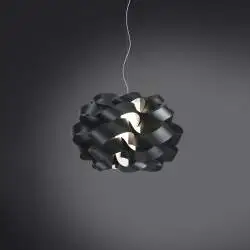 Sospensione Moderna Cloud Polilux ® Nero E Metallo Cromo 1 Luce E14