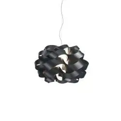 Lampadario Moderno Cloud Polilux ® Nero E Metallo Cromo 2 Luci E27