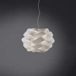 Lampadario Moderno Cloud Polilux ® Bianco E Metallo Cromo 3 Luci E27