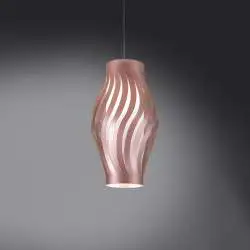 Sospensione Moderna Helios Polilux ® Pink Metal 1 Luce E27 H32Cm