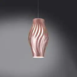 Sospensione Moderna Helios Polilux ® Pink Metal 1 Luce E27 H40Cm