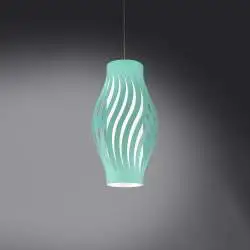 Sospensione Moderna Helios Polilux ® Verde Pastello 1 Luce E27 H40Cm