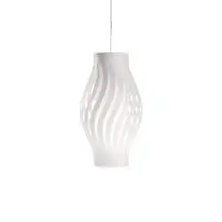 Sospensione Moderna Helios Polilux ® Bianco Materie Plastiche 1 Luce E27 H40Cm