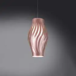 Sospensione Moderna Helios Polilux ® Pink Metal 1 Luce E27 H61Cm