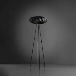 Piantana Moderna Flat Polilux ® Nero E Metallo 1 Luce E27