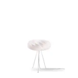 Lampada Da Scrivania-Ufficio Moderna Flat Polilux ® Bianco E Metallo 1 Luce E27