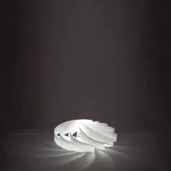 Lampada Da Scrivania-Ufficio Moderna Flat Polilux ® Bianco 1 Luce E27 D50Cm