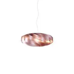 Lampadario Moderno Flat Polilux ® Pink Metal E Metallo Cromo 5 Luci E27
