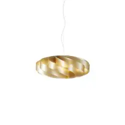 Sospensione Moderna Flat Polilux ® New Gold E Metallo Cromo 1 Luce E27