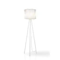 Piantana Moderna 3 Piedi Folio Polilux ® Bianco E Metallo 1 Luce E27