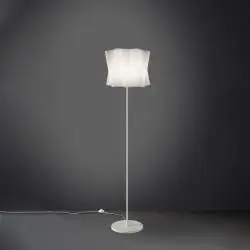 Piantana Moderna Folio Polilux ® Bianco E Metallo 1 Luce E27