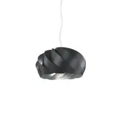 Sospensione Moderna Half Globe Polilux ® Nero E Metallo Cromo 1 Luce E27 D42Cm