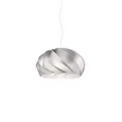 Sospensione Moderna Half Globe Polilux ® Argento Metallo Cromo 1 Luce E27 D42Cm